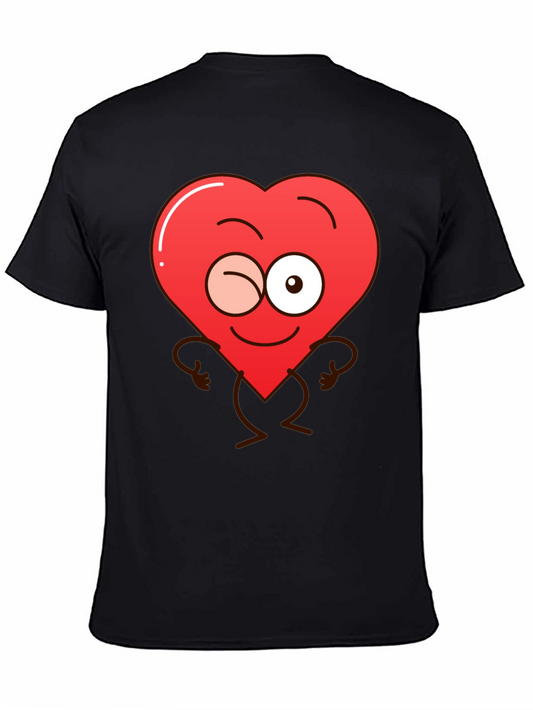 Winking Heart Graphic Tee - Mens Black T-Shirt