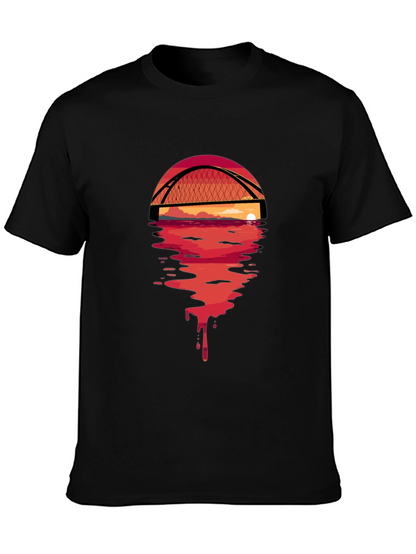Sunset Bridge Graphic Tee - Black