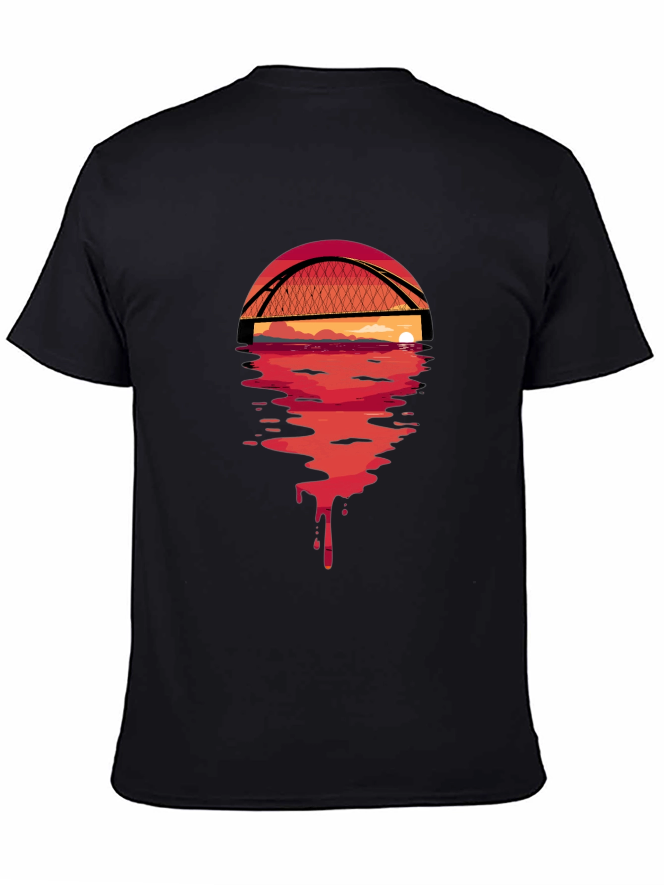 Sunset Bridge Graphic Tee - Black