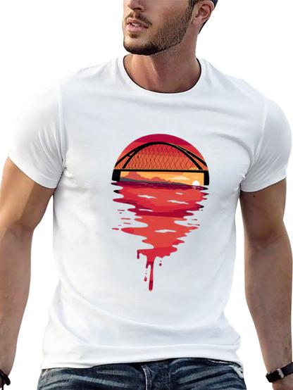 Sunset Bridge Graphic Tee - Black