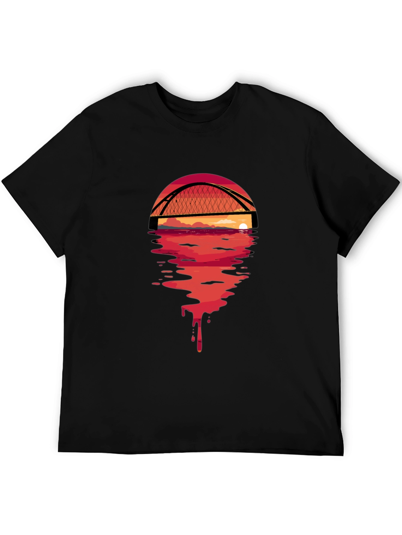 Sunset Bridge Graphic Tee - Black