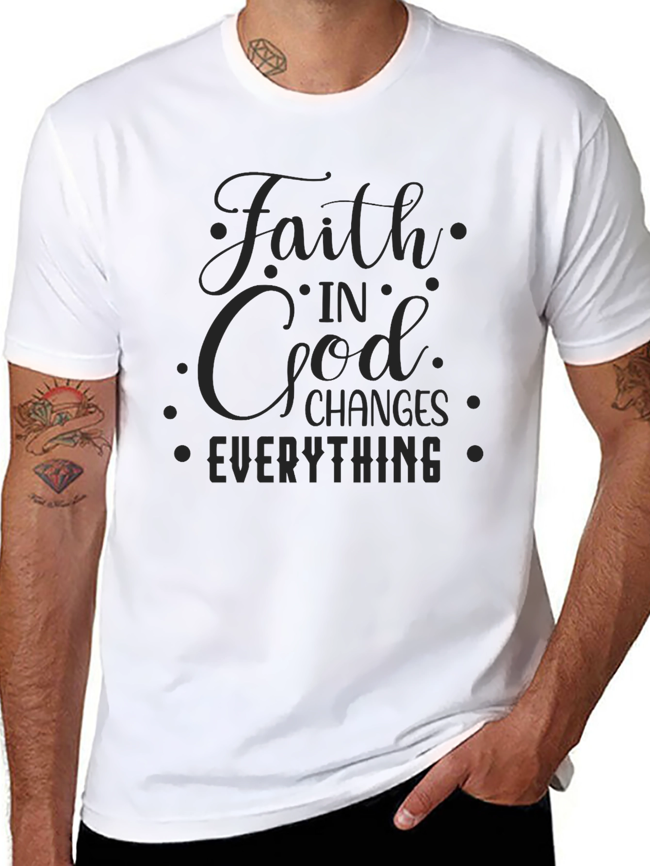 Faith in God Changes Everything Black T-Shirt