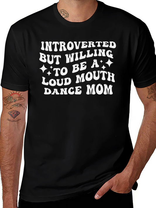 Introverted Dance Mom Graphic Tee - Black