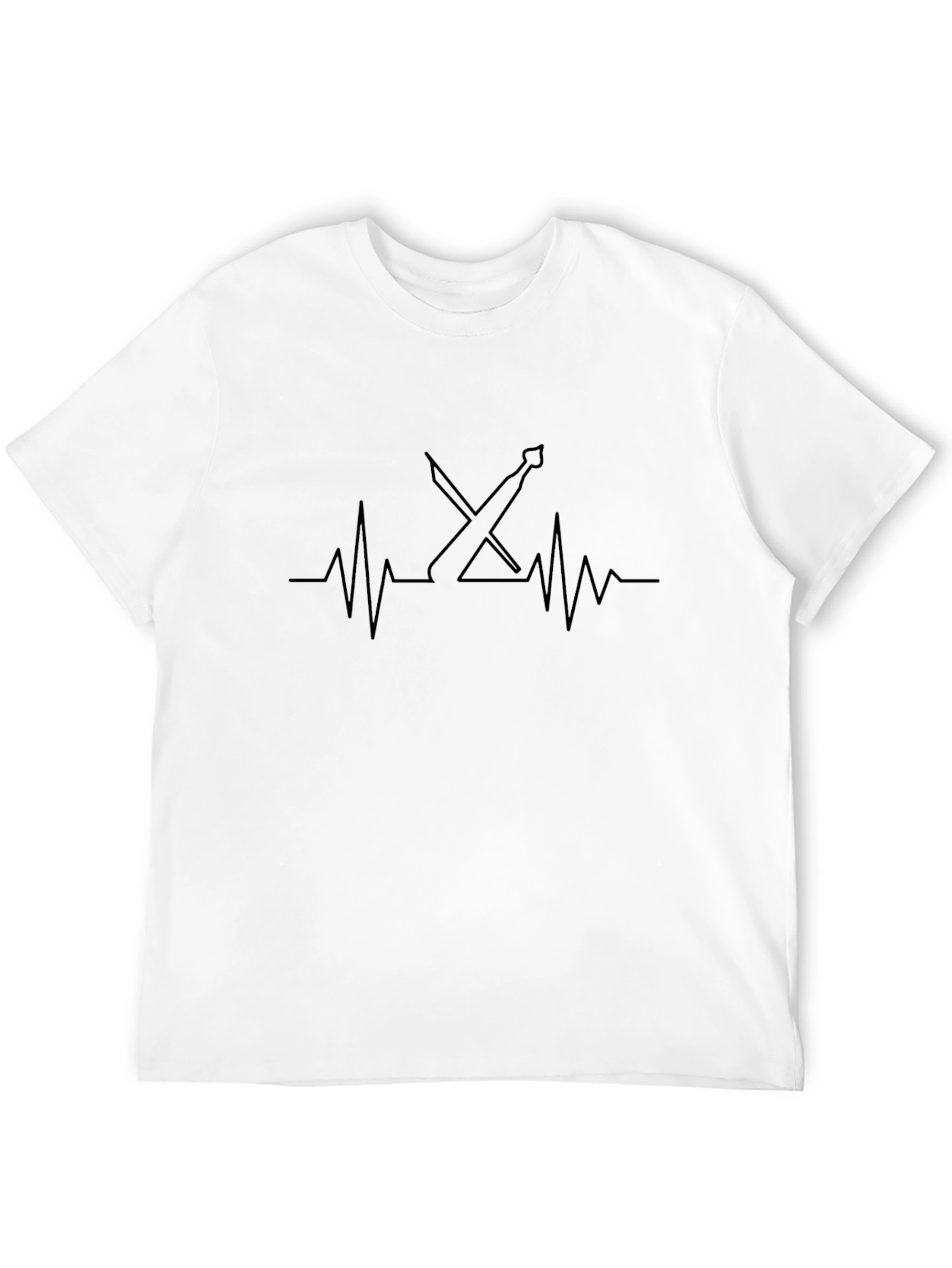 Fencing Heartbeat T-Shirt - Black