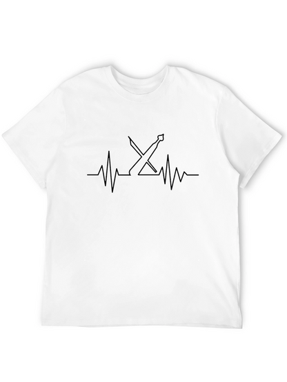 Fencing Heartbeat T-Shirt - Black