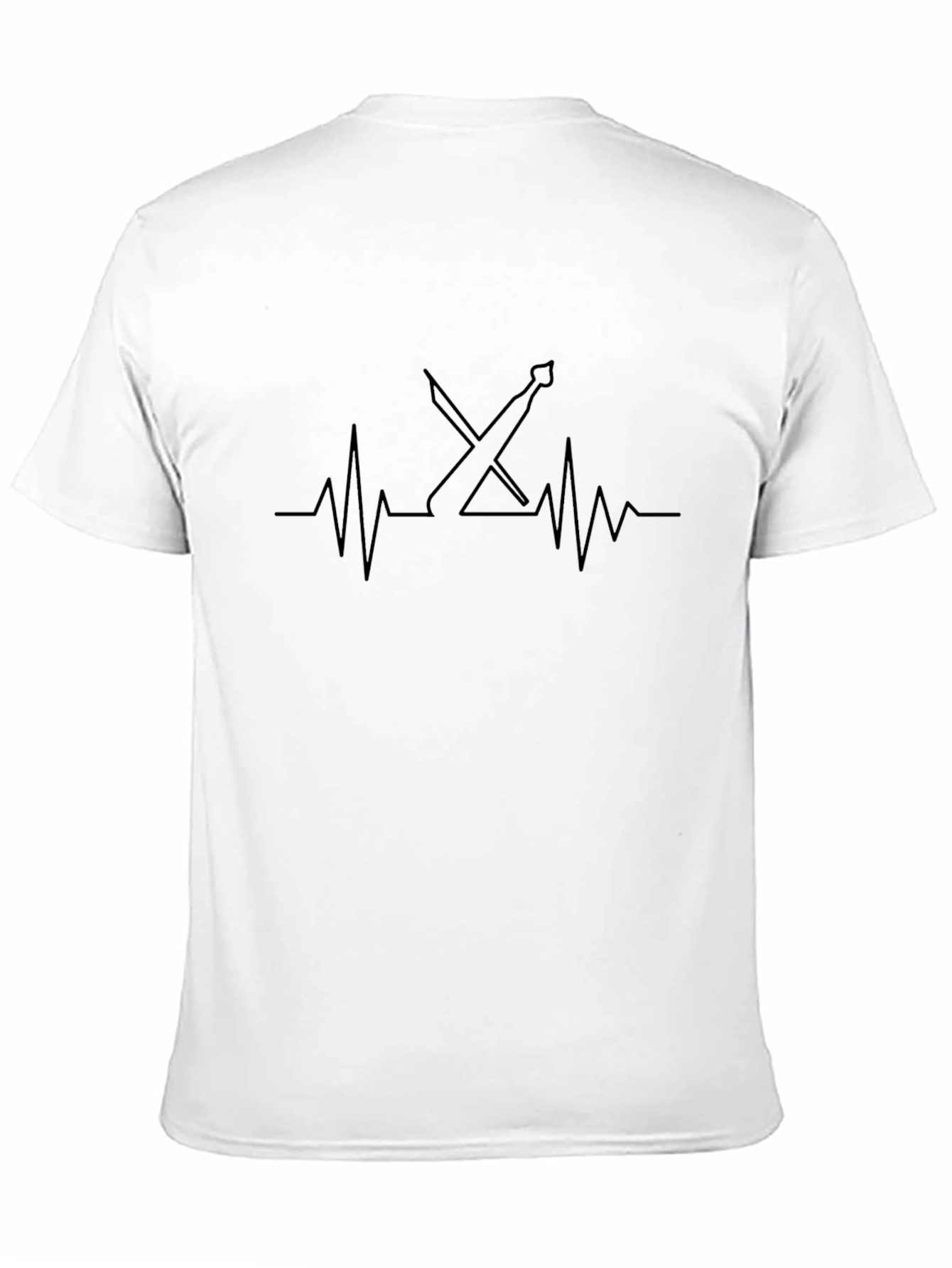 Fencing Heartbeat T-Shirt - Black