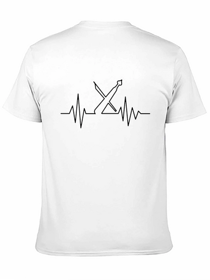 Fencing Heartbeat T-Shirt - Black