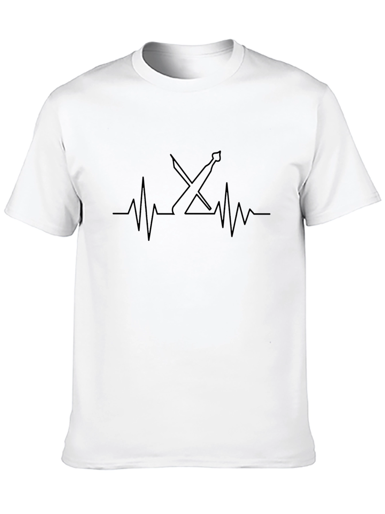 Fencing Heartbeat T-Shirt - Black