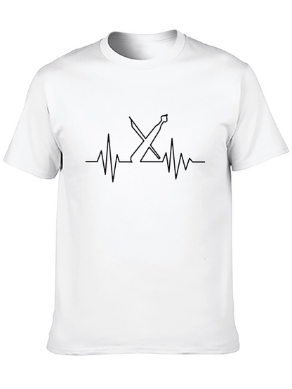 Fencing Heartbeat T-Shirt - Black