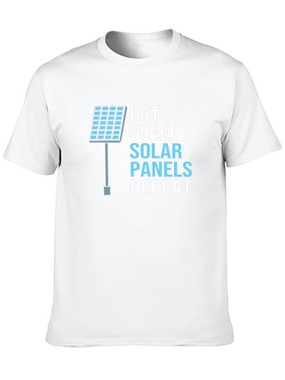 Eat Sleep Solar Panels Repeat Black T-Shirt