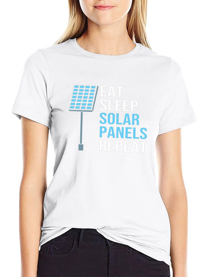 Eat Sleep Solar Panels Repeat Black T-Shirt