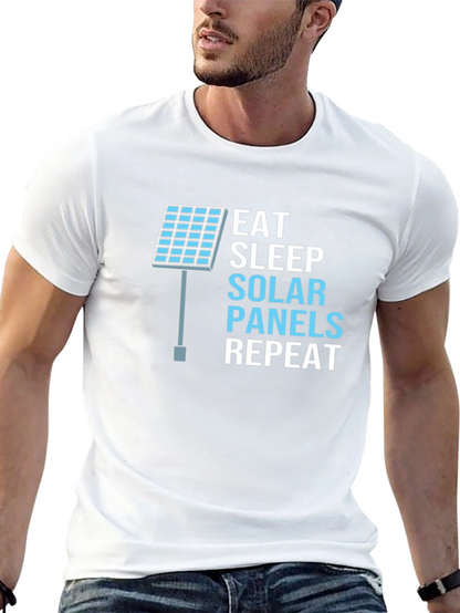 Eat Sleep Solar Panels Repeat Black T-Shirt