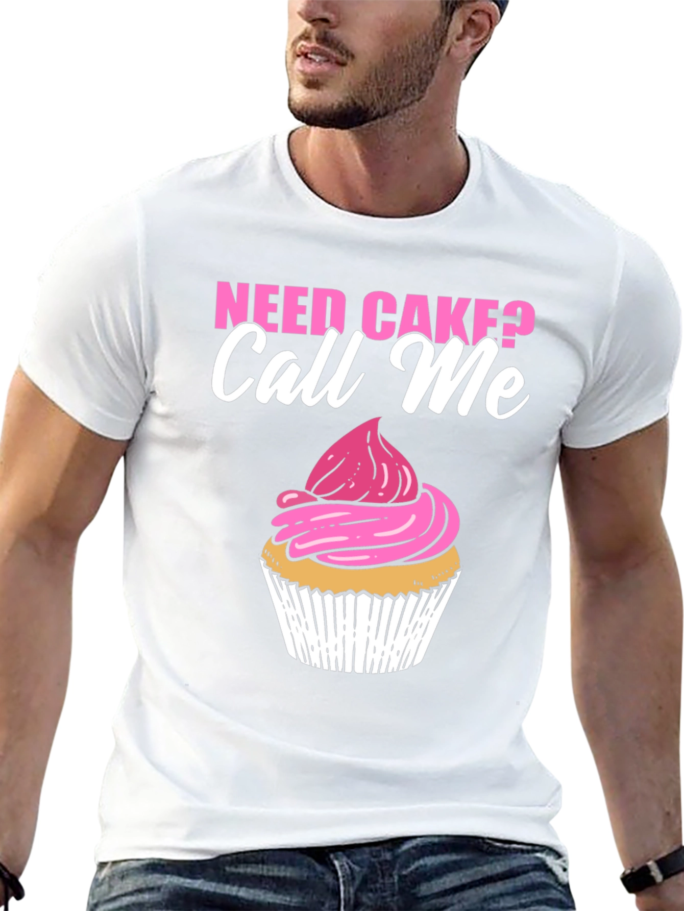 Need Cake? Call Me Black T-Shirt Cupcake