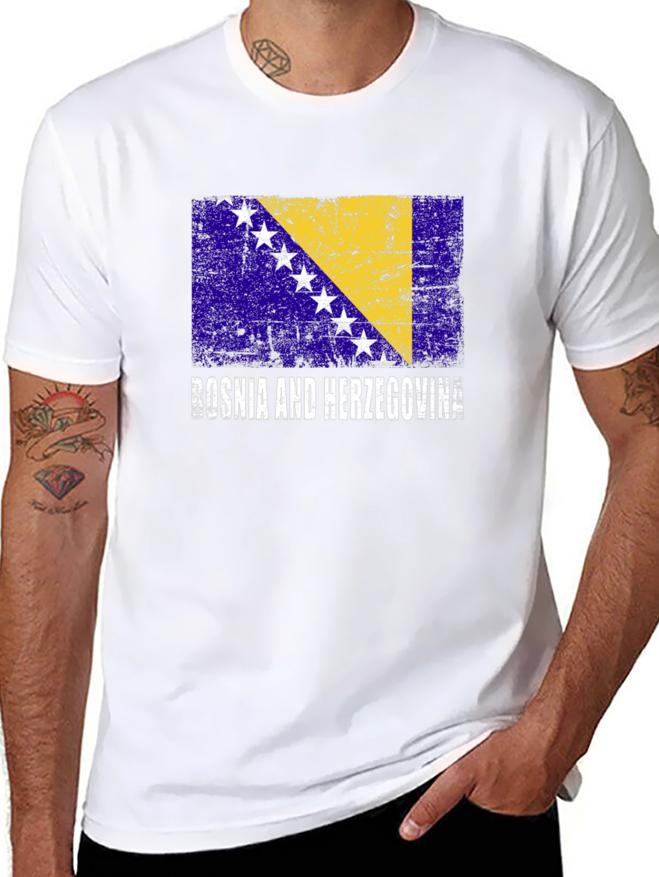 Bosnia & Herzegovina Flag Graphic T-Shirt
