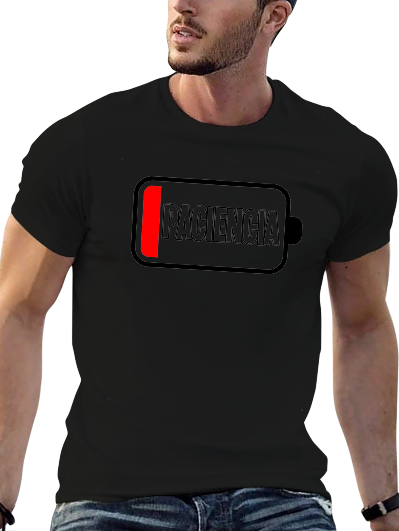Low Patience Battery Mens Black T-Shirt