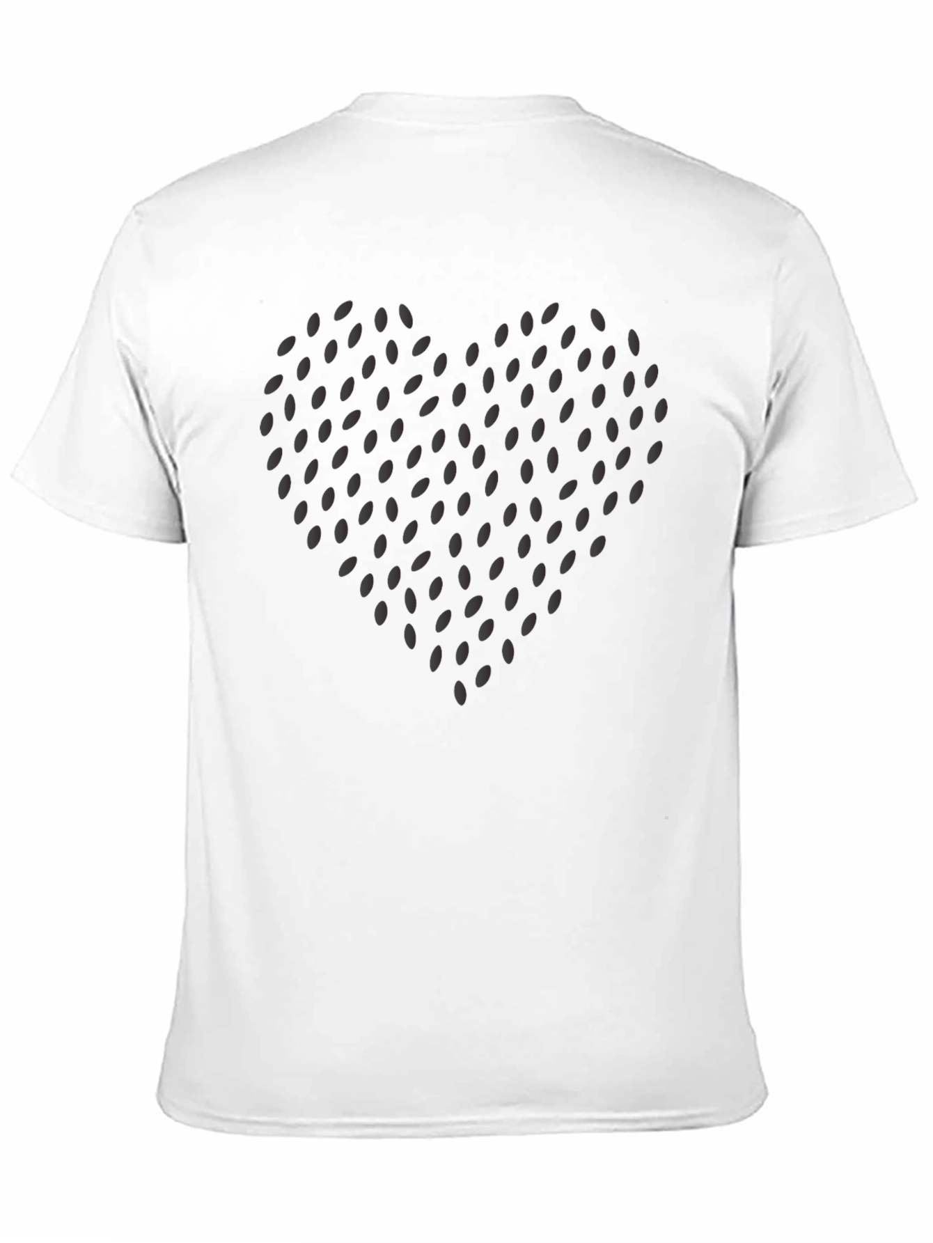 Heart Seed Pattern Black T-Shirt