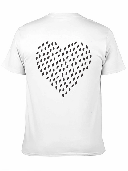 Heart Seed Pattern Black T-Shirt