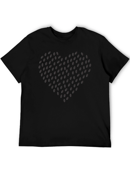 Heart Seed Pattern Black T-Shirt