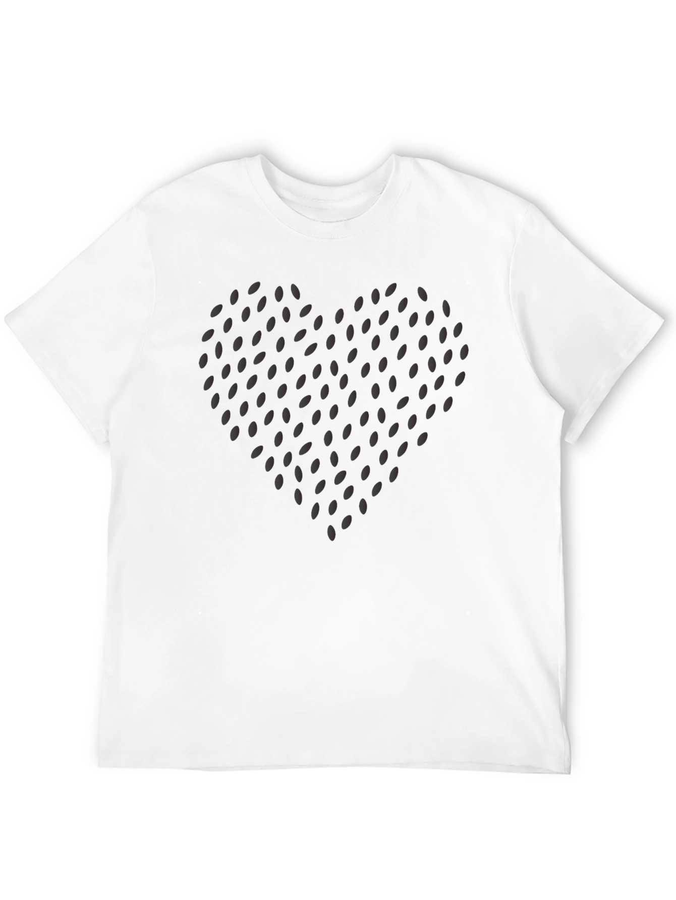 Heart Seed Pattern Black T-Shirt