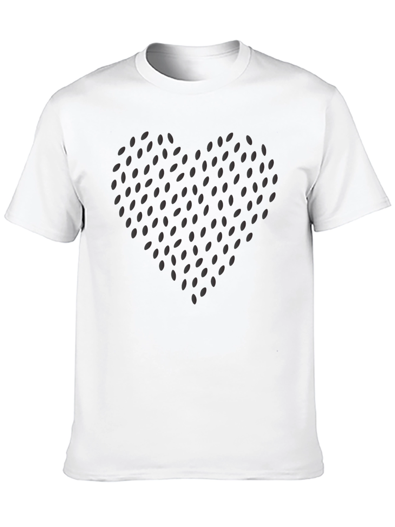 Heart Seed Pattern Black T-Shirt