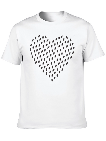 Heart Seed Pattern Black T-Shirt