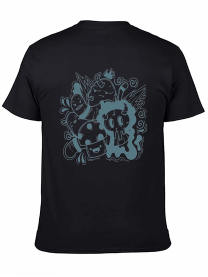 Funky Doodle Graphic Black T-Shirt - Unisex Casual Tee