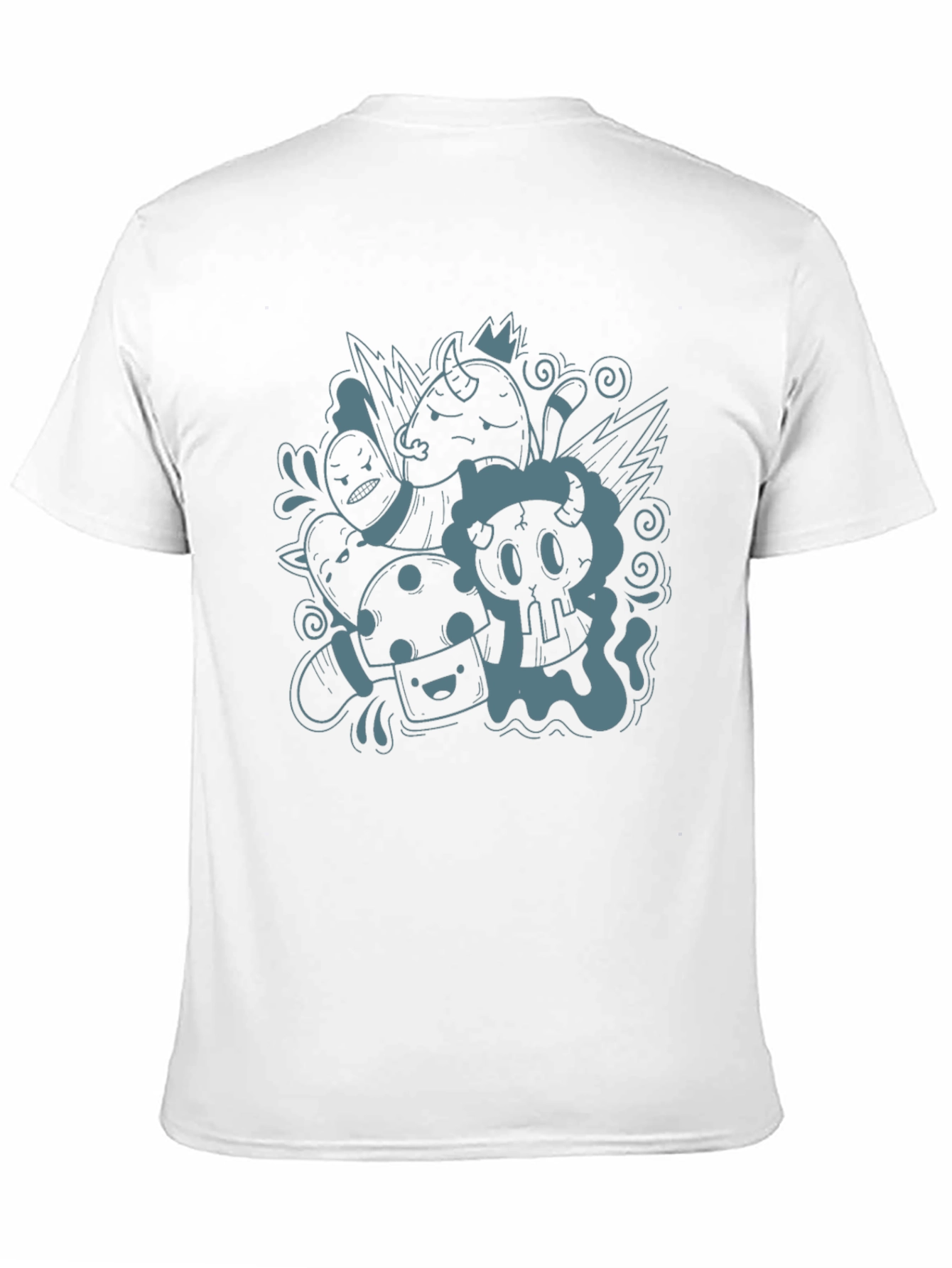 Funky Doodle Graphic Black T-Shirt - Unisex Casual Tee