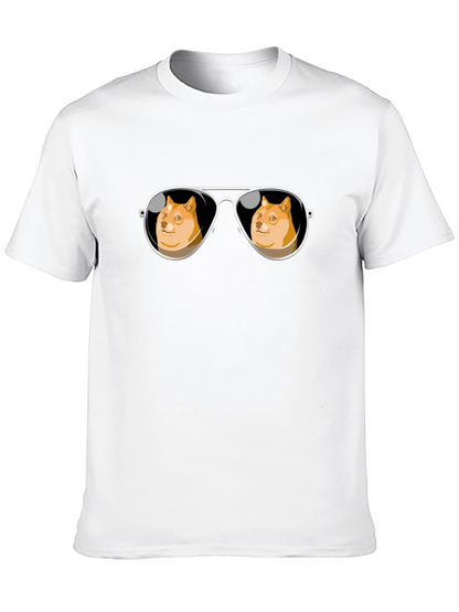 Doge Meme Sunglasses T-Shirt - Trendy Black Tee