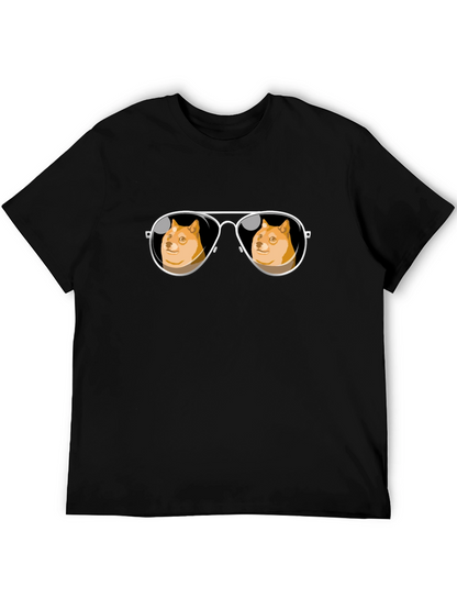 Doge Meme Sunglasses T-Shirt - Trendy Black Tee