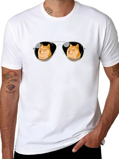 Doge Meme Sunglasses T-Shirt - Trendy Black Tee