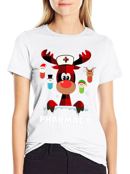 Pharmacy Christmas Reindeer T-Shirt