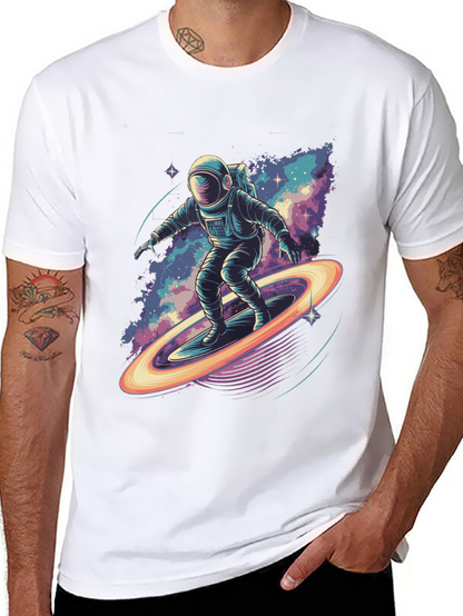 Astronaut Surfing T-Shirt - Space Galaxy Design
