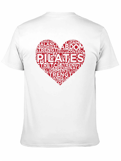 Pilates Heart Word Art T-Shirt Black