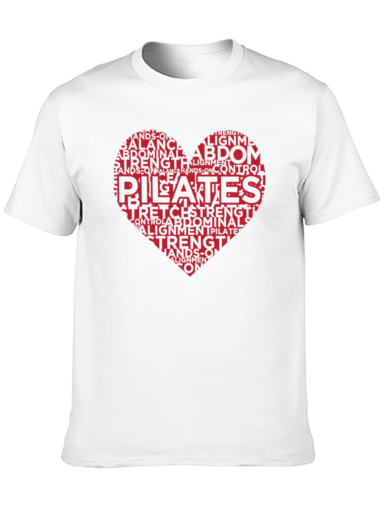 Pilates Heart Word Art T-Shirt Black