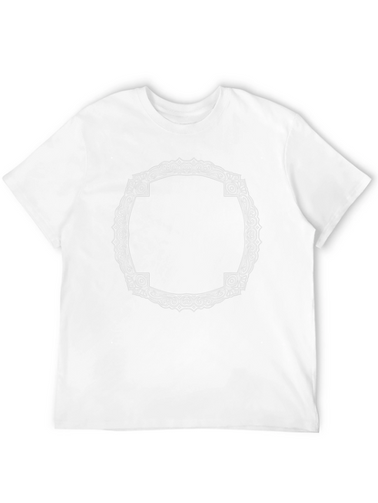 Black T-Shirt with Ornate White Frame Design