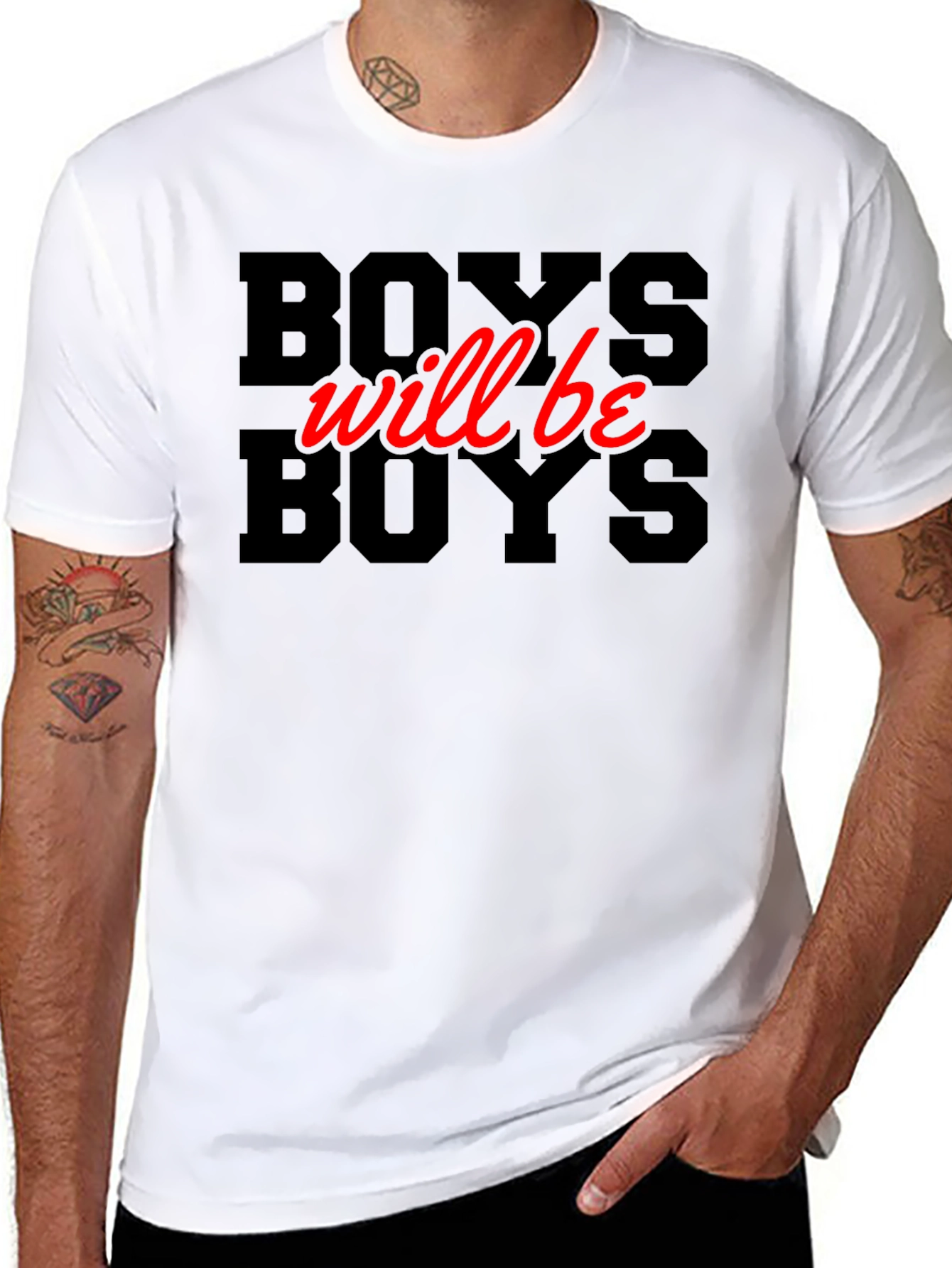 Boys Will Be Boys Graphic Tee - Black