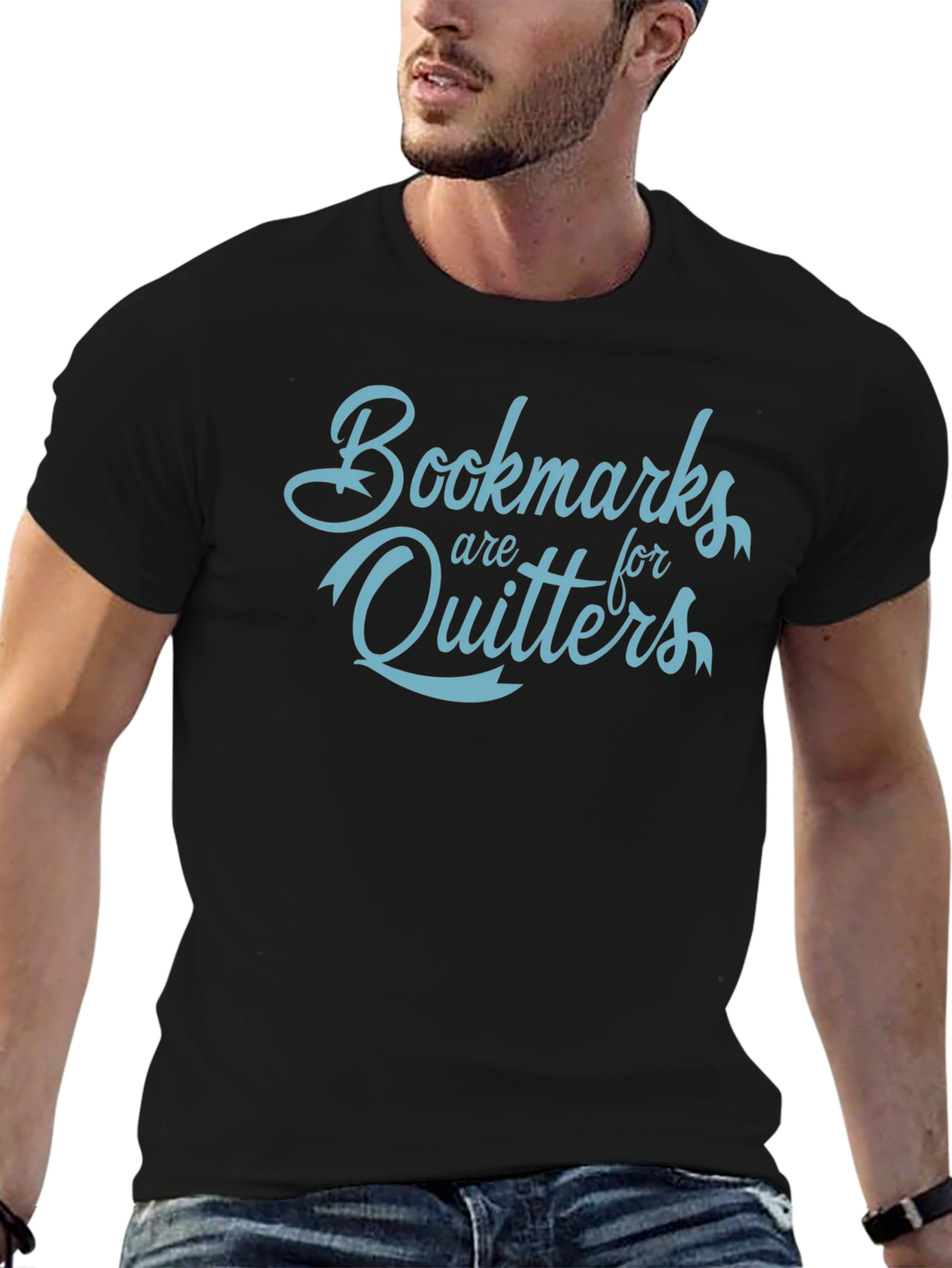 Bookmarks Are For Quitters Funny Slogan T-Shirt