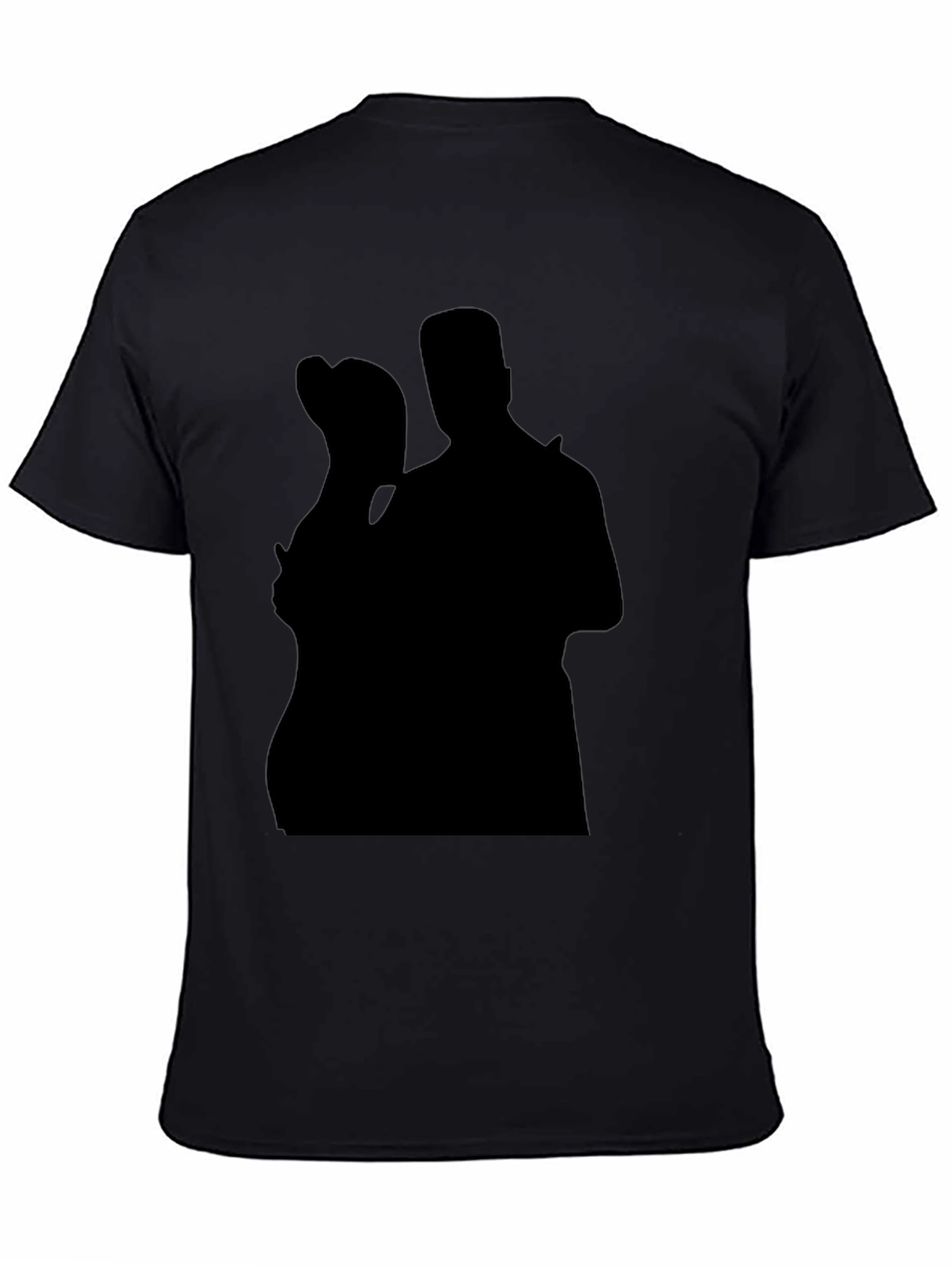 Silhouette Couple Black T-Shirt Casual Tee