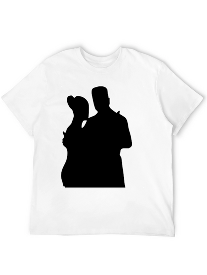 Silhouette Couple Black T-Shirt Casual Tee