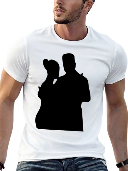 Silhouette Couple Black T-Shirt Casual Tee