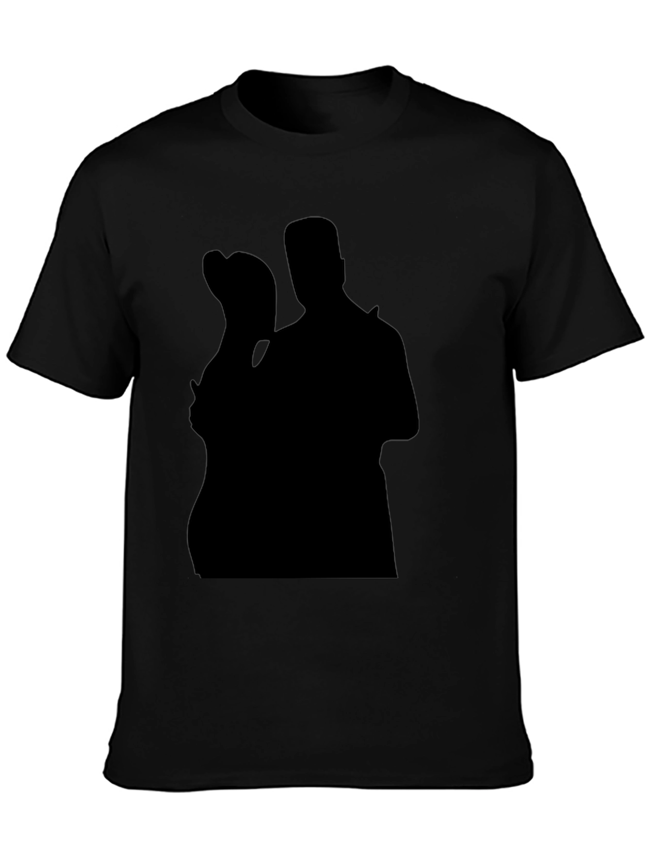 Silhouette Couple Black T-Shirt Casual Tee