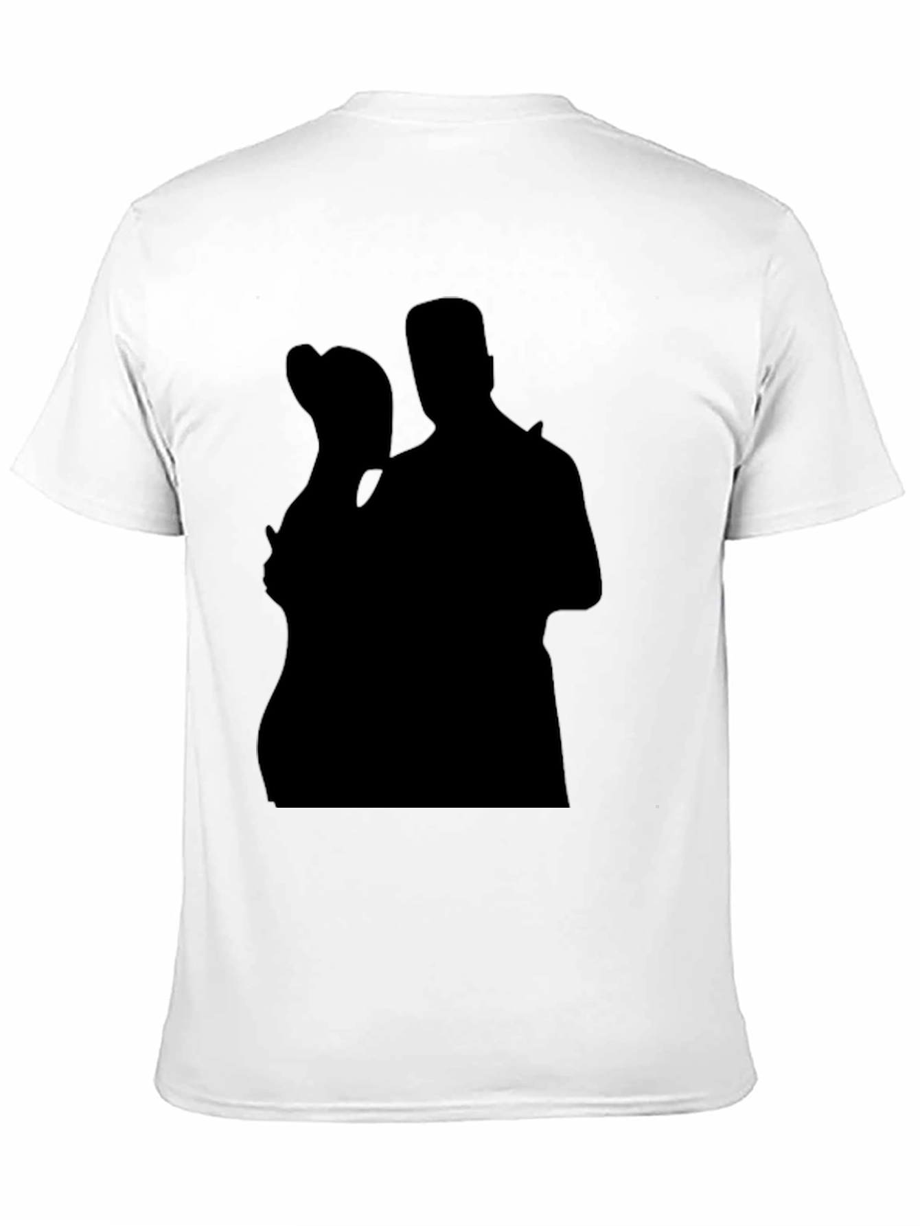 Silhouette Couple Black T-Shirt Casual Tee