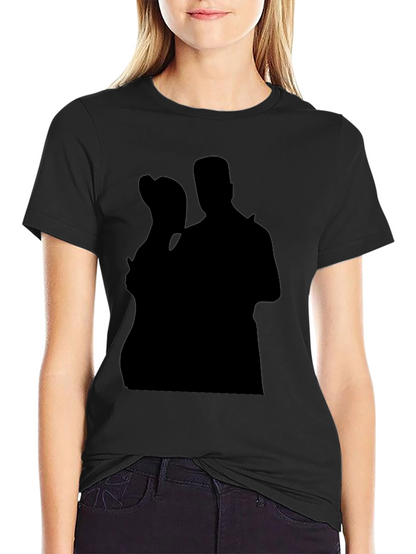 Silhouette Couple Black T-Shirt Casual Tee