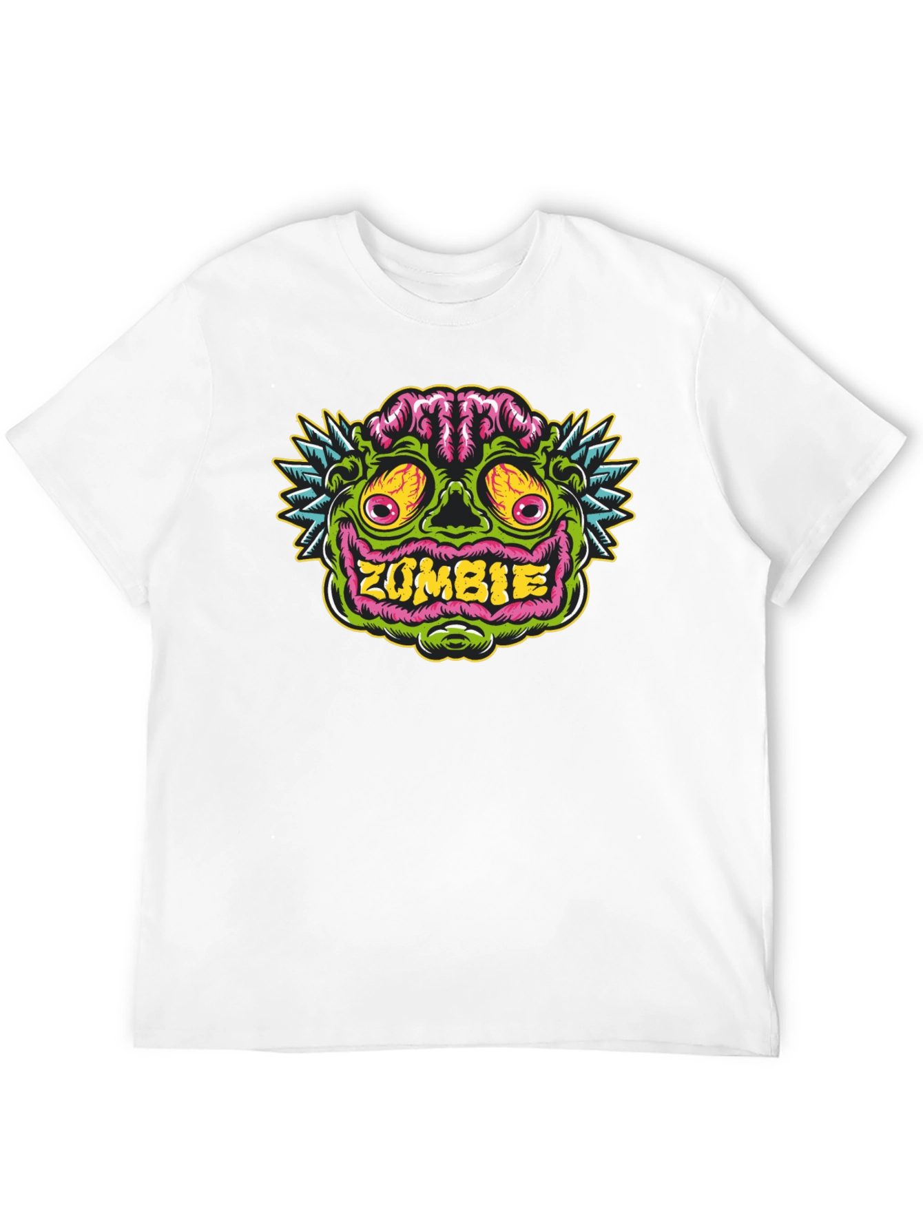 Zombie Face Graphic Tee - Black Cotton T-Shirt