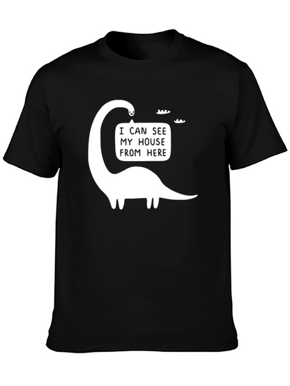 Funny Dinosaur I Can See My House Graphic T-Shirt