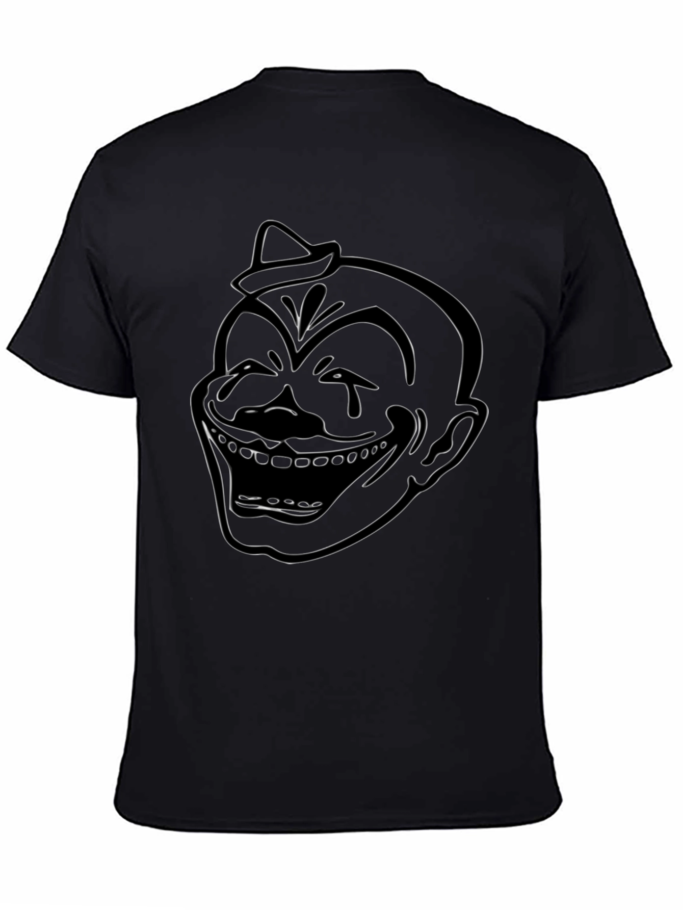 Clown Outline Graphic Black T-Shirt