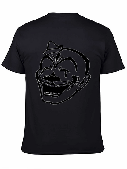 Clown Outline Graphic Black T-Shirt