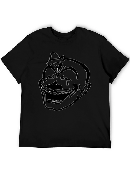 Clown Outline Graphic Black T-Shirt