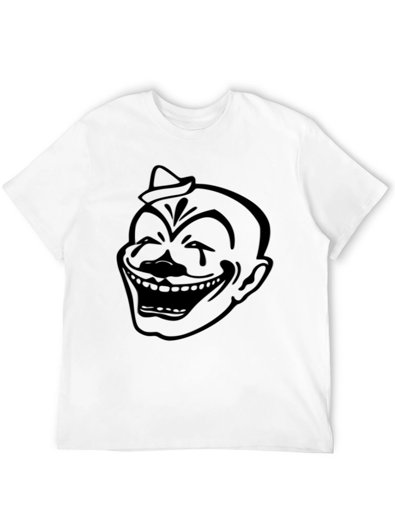 Clown Outline Graphic Black T-Shirt