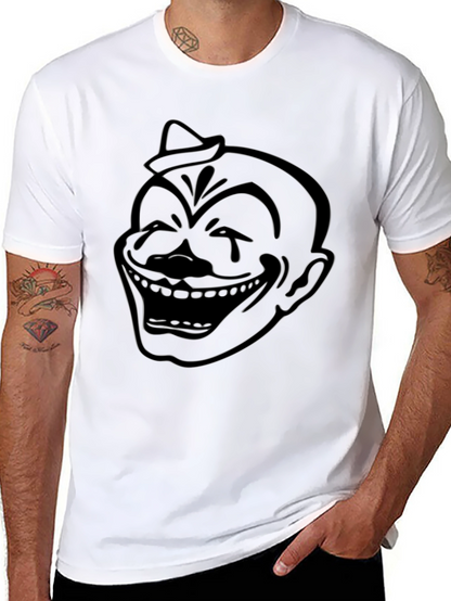 Clown Outline Graphic Black T-Shirt